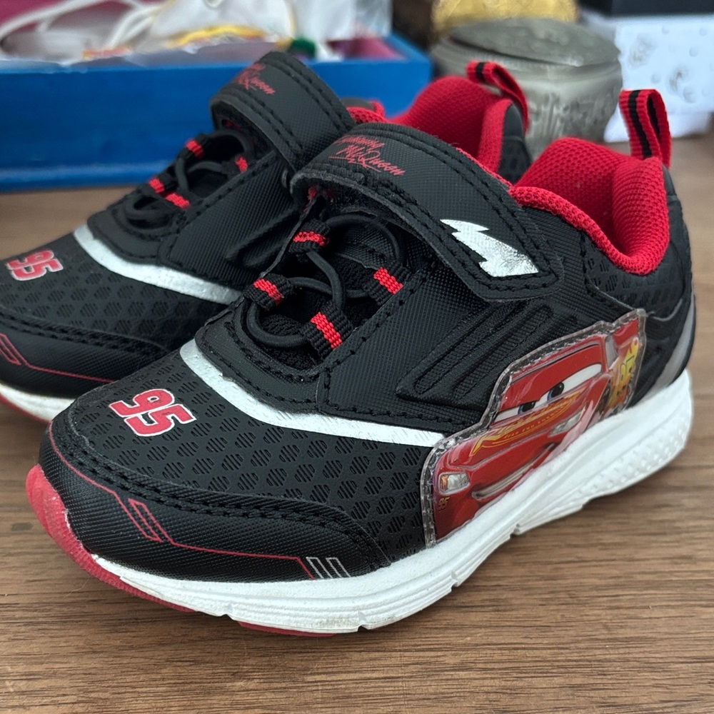 Kids' Black and Red Cars Sneakers